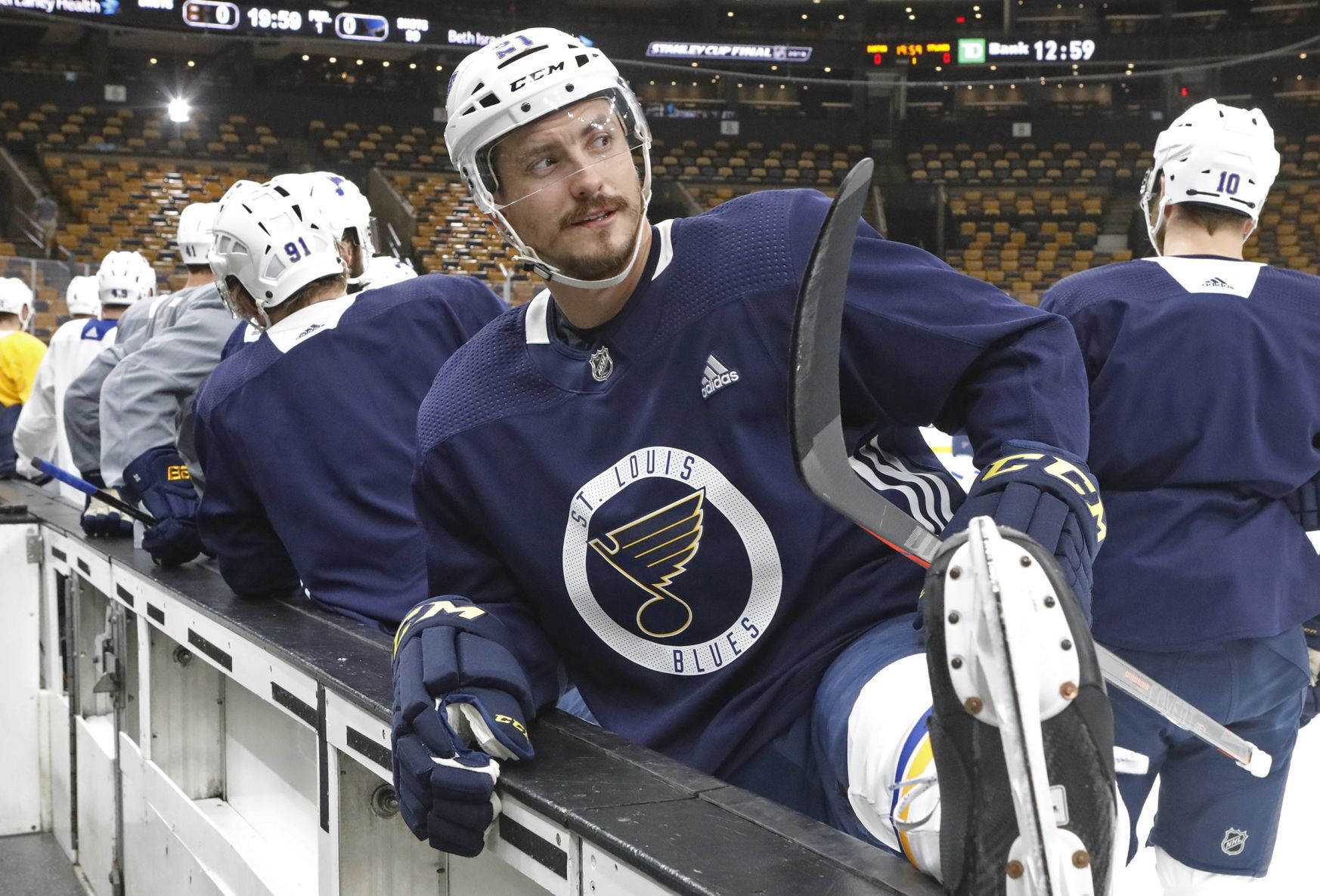 Blues and Bruins practice before the Stanley Cup